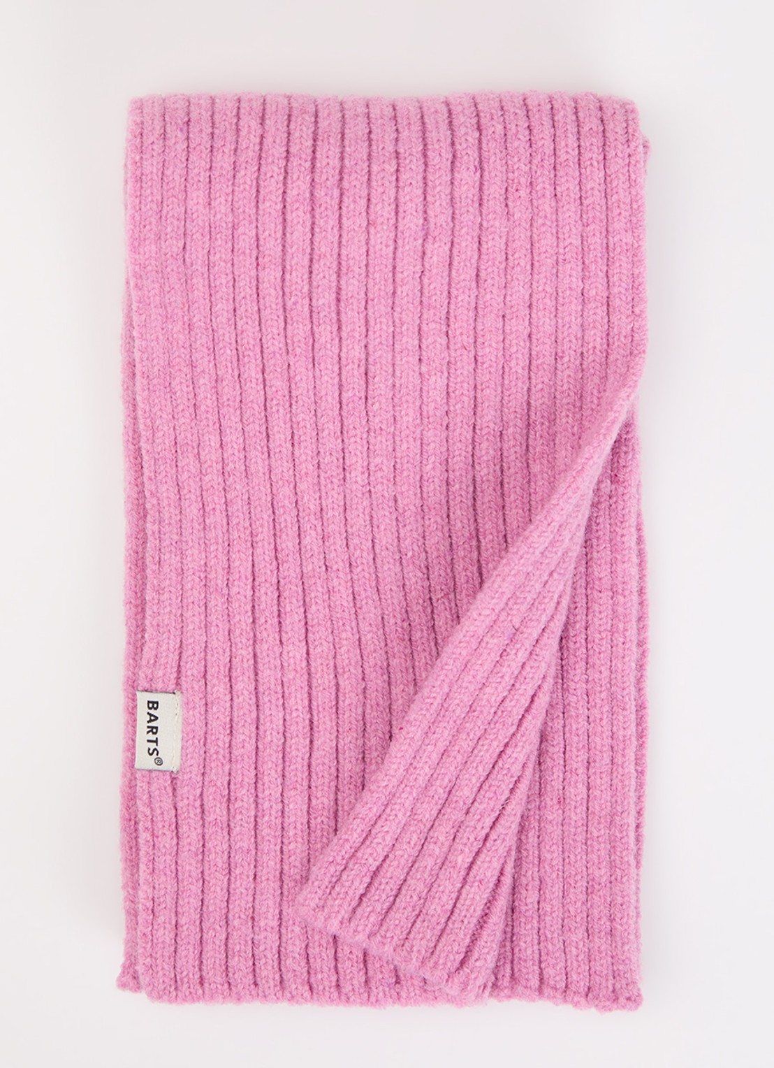 Barts Basalth ribgebreide sjaal 85 x 12 cm - voorkant 3 roze