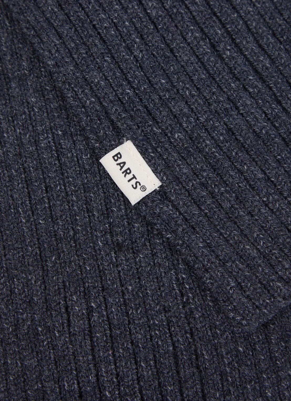Barts Basalth ribgebreide sjaal 85 x 12 cm - detail 2 blauw
