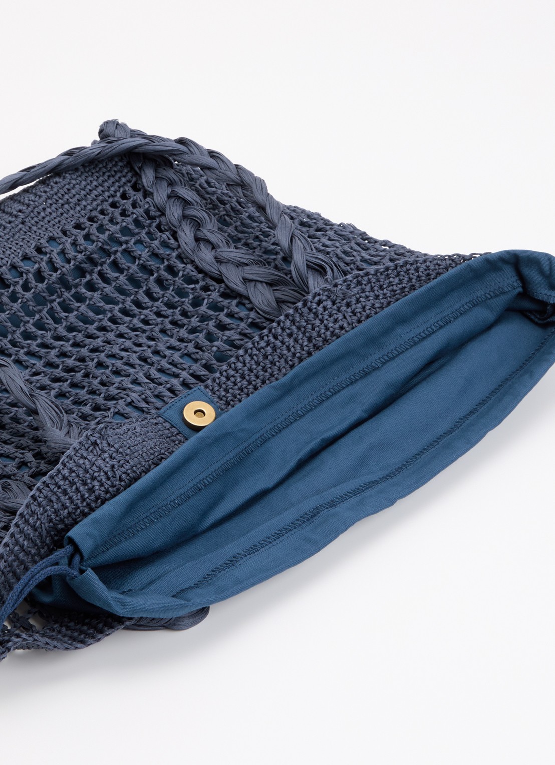 Barts Bloomzy shopper met gevlochten details - detail donkerblauw