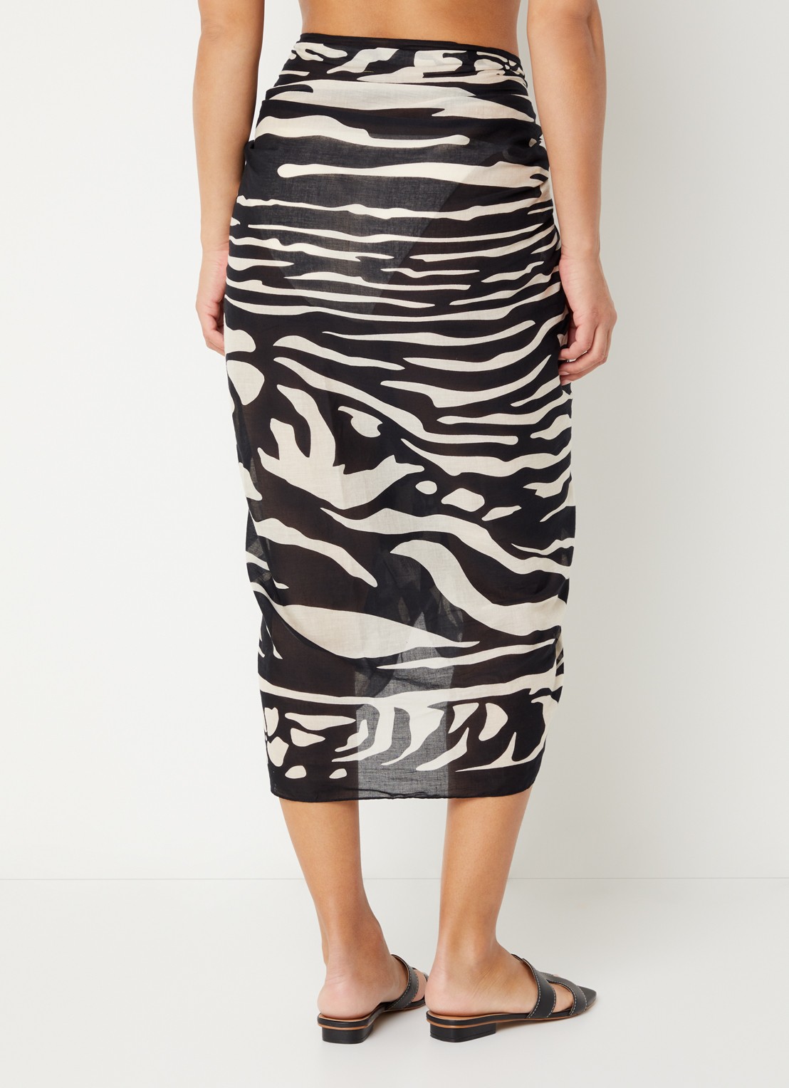Barts Byleia sarong van katoen 200 x 100 cm  - achterkant 2 zwart