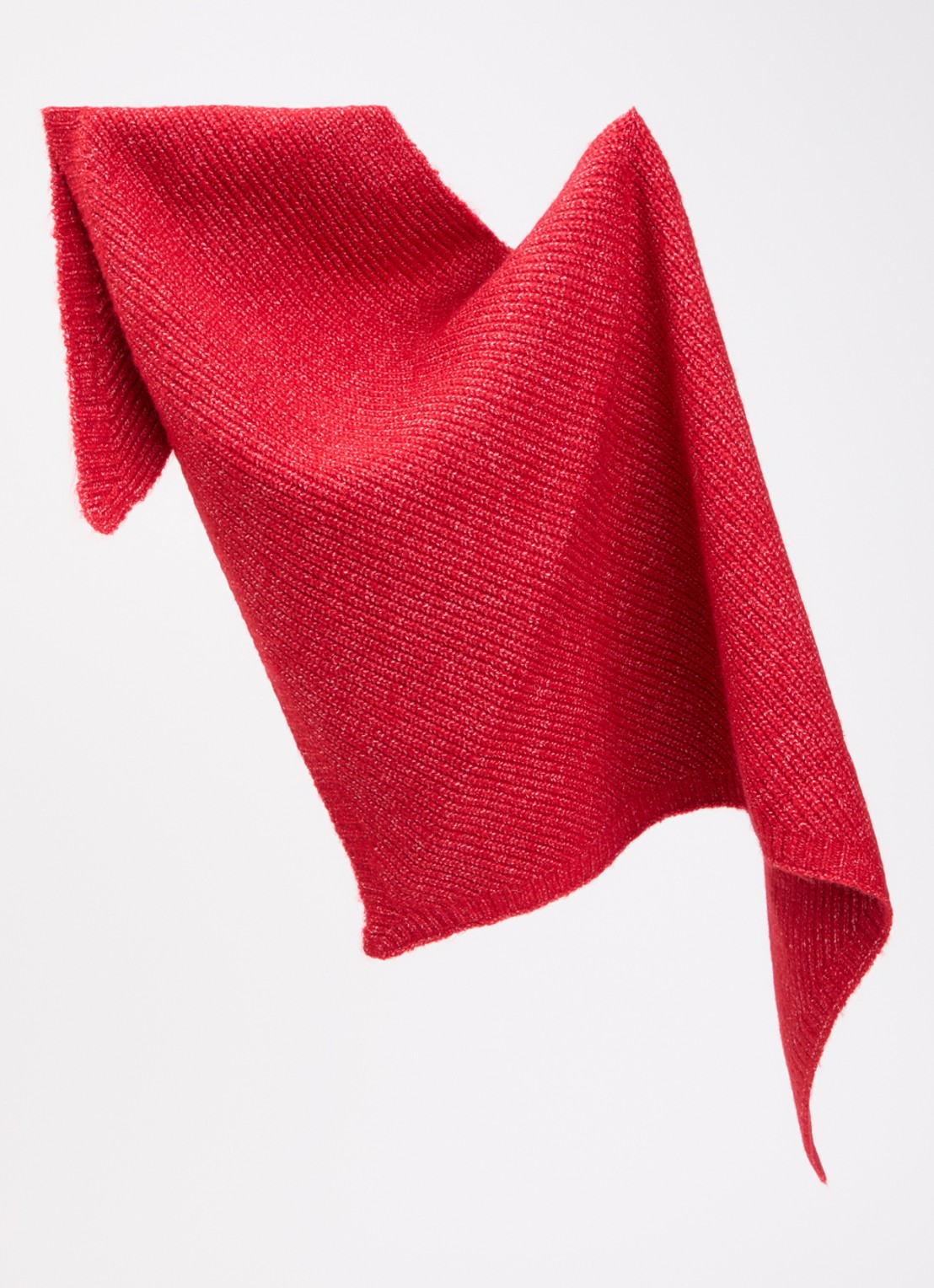 Barts Darty ribgebreide sjaal in wolblend 100 x 40 cm - detail rood