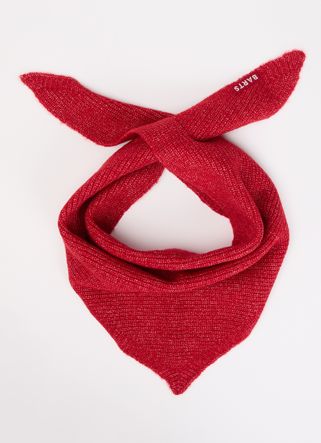 Barts Darty ribgebreide sjaal in wolblend 100 x 40 cm - voorkant 3 rood