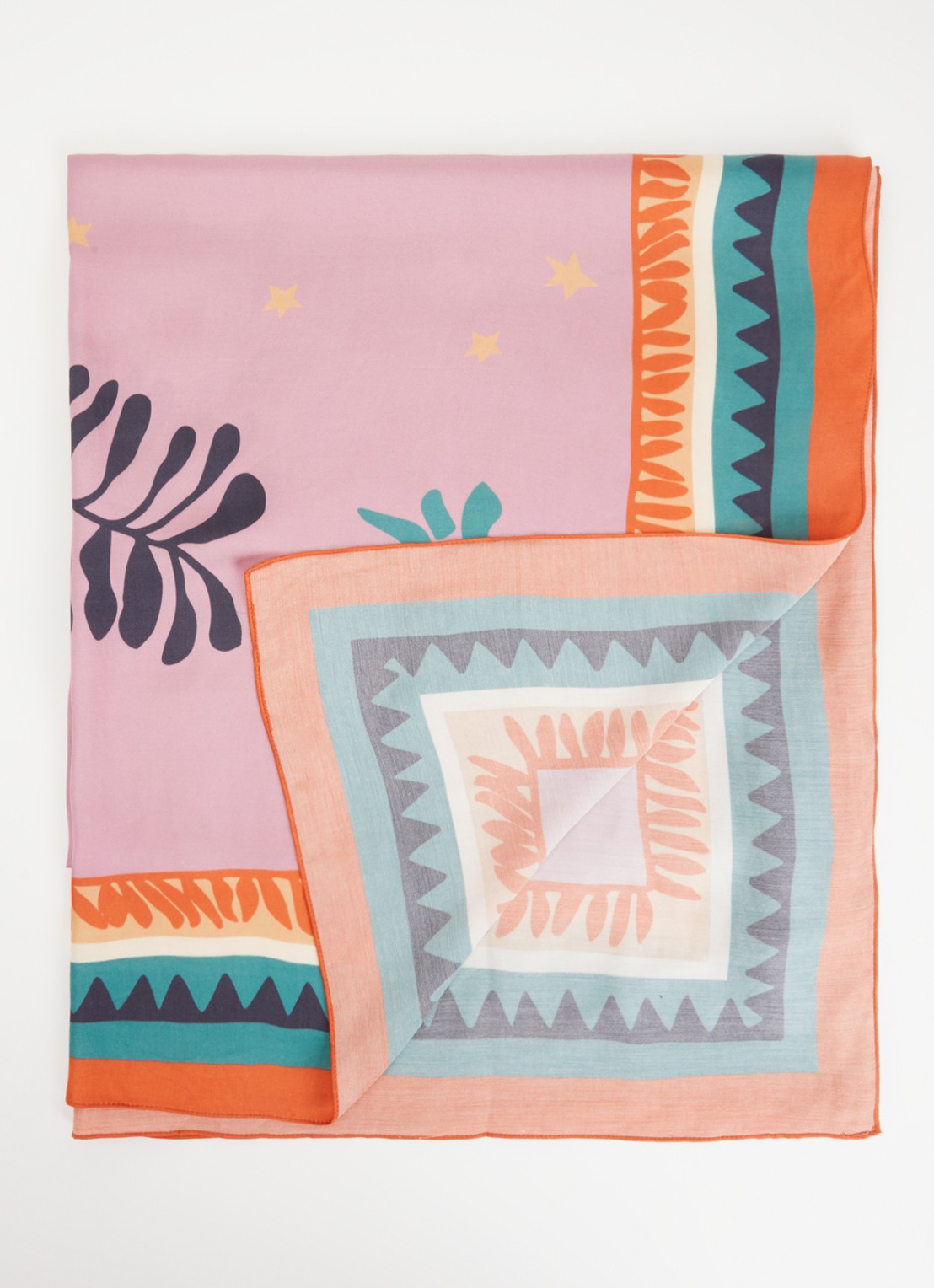 Barts Diegous sjaal met print 200 x 85 cm - voorkant donkerroze