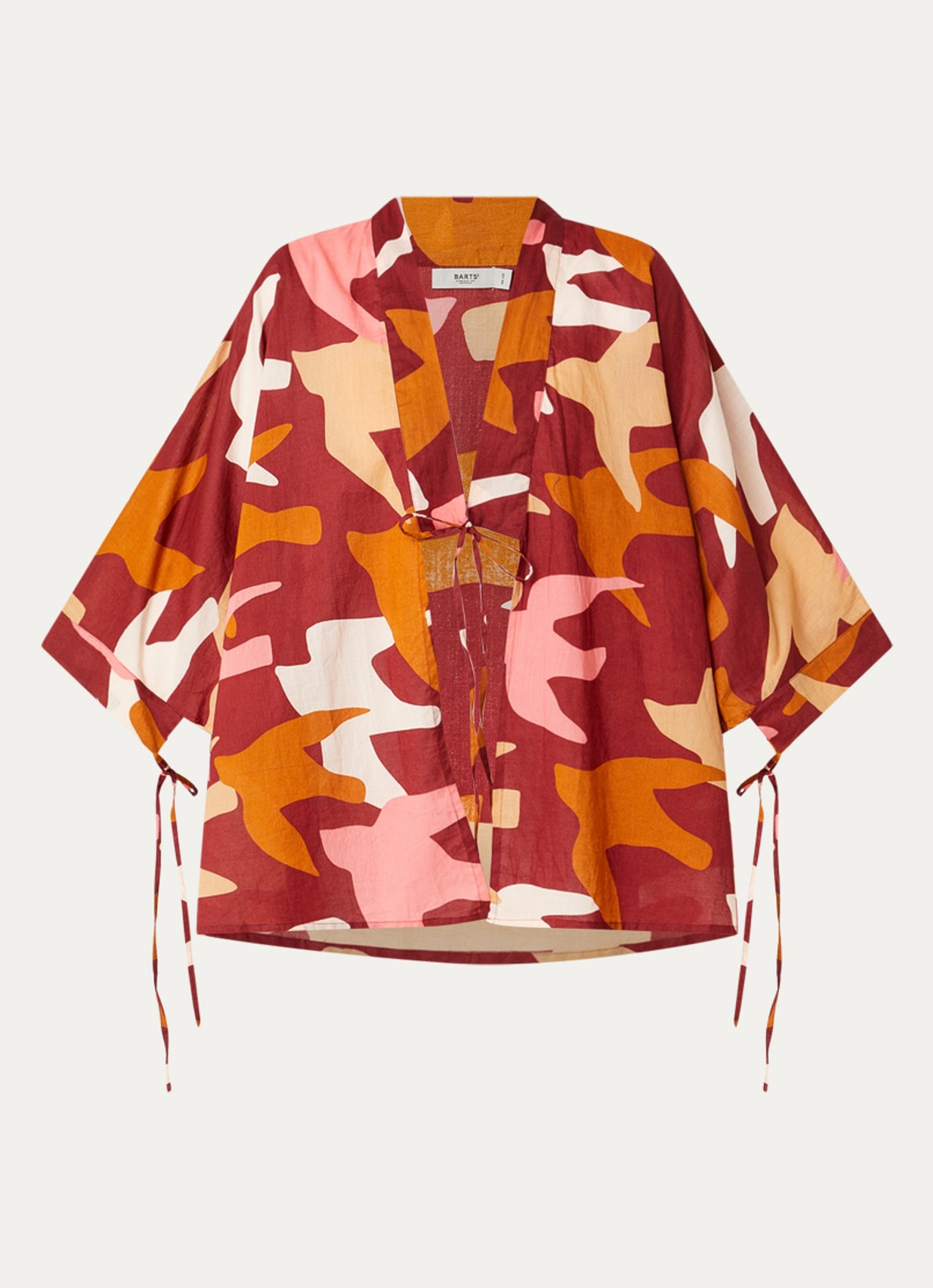 Barts Falesy kimono met camouflageprint - voorkant 2 steenrood
