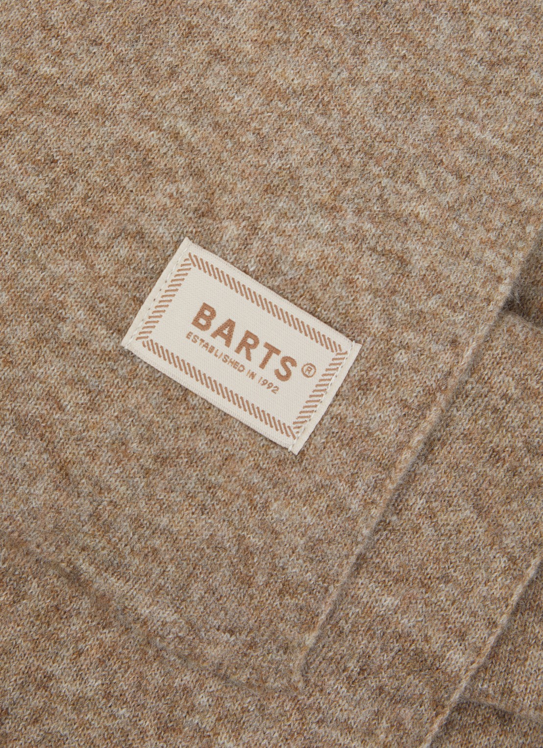 Barts Grindewald sjaal met logo 21 x 180 cm  - detail 2 lichtbruin