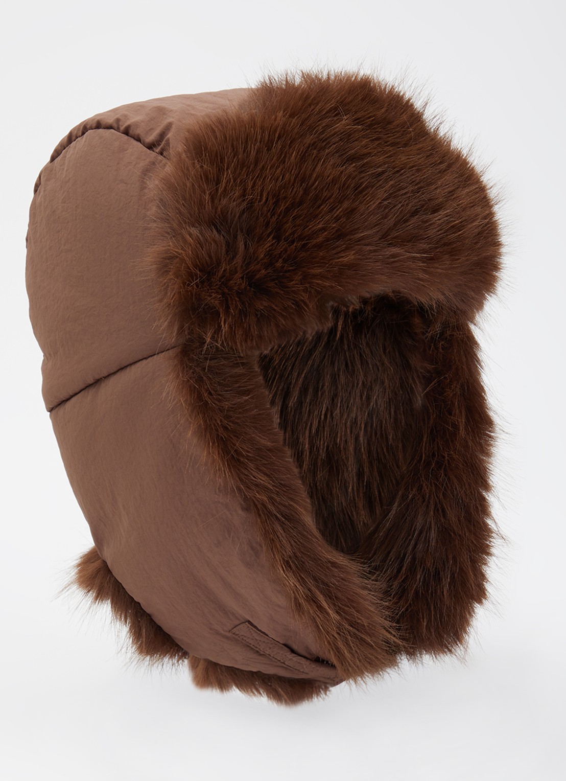 Barts Hawka bomber muts met imitatiebont  - voorkant donkerbruin