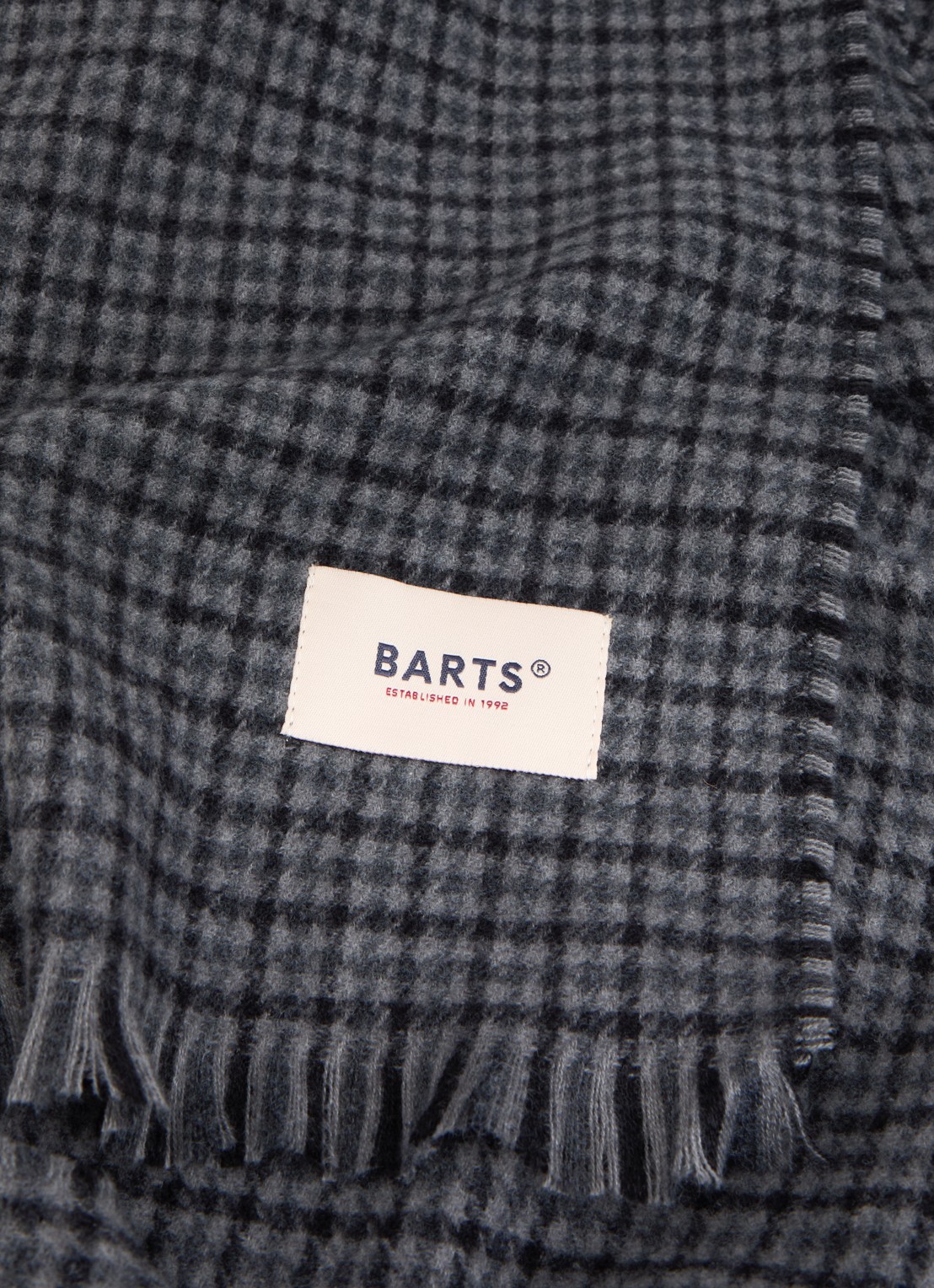 Barts Heirmish sjaal met ruitdessin 200 x 24 cm - detail 2 grijs