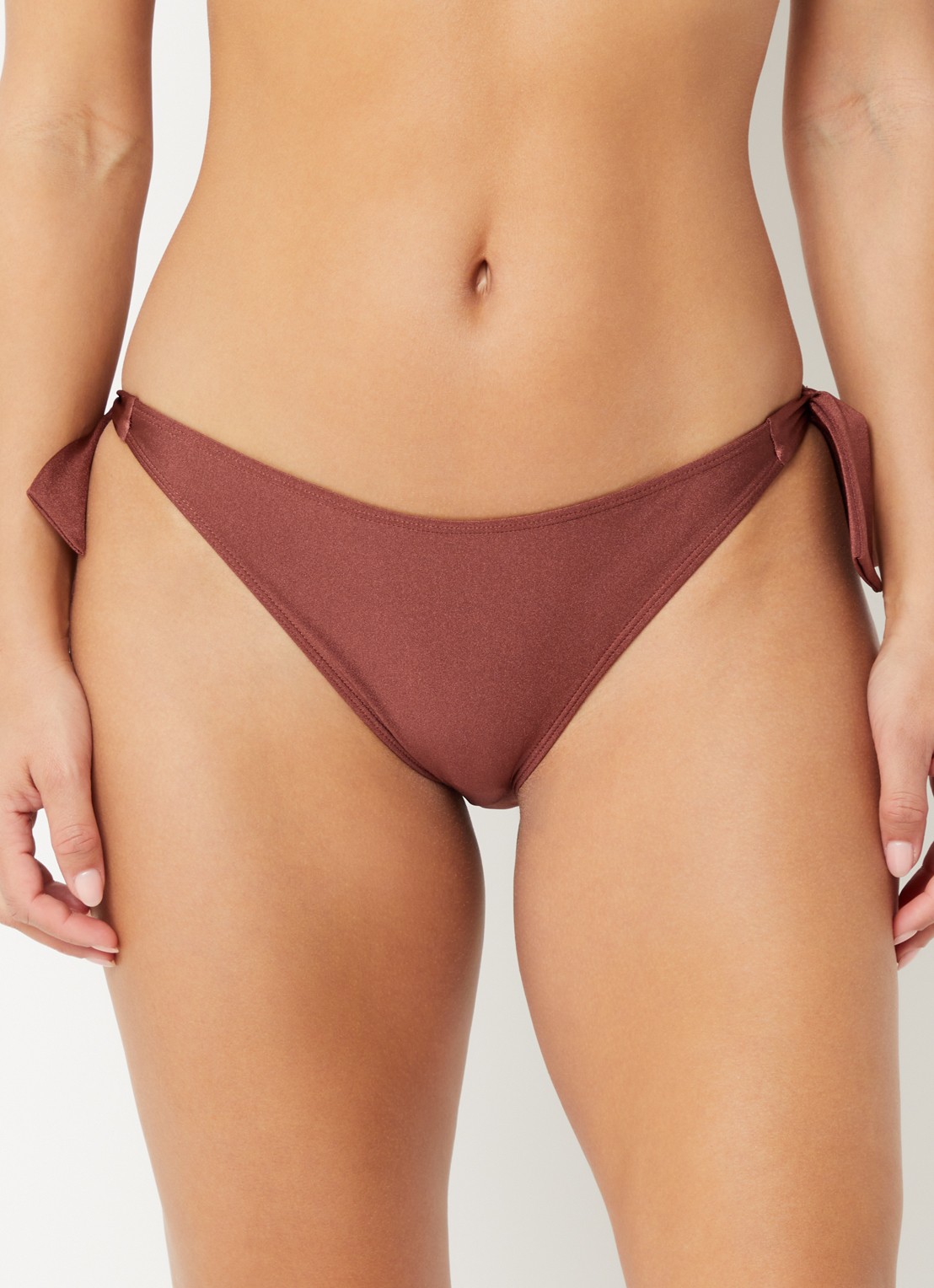 Barts Isla Cheeky Bum bikinislip met metallic finish - voorkant 3 donkerbruin