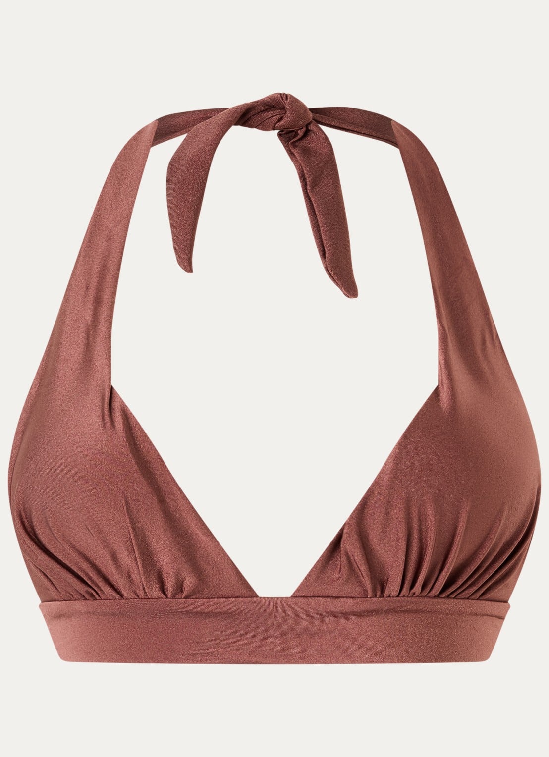 Barts Isla Halter badpak met rugdecolleté  - voorkant beige