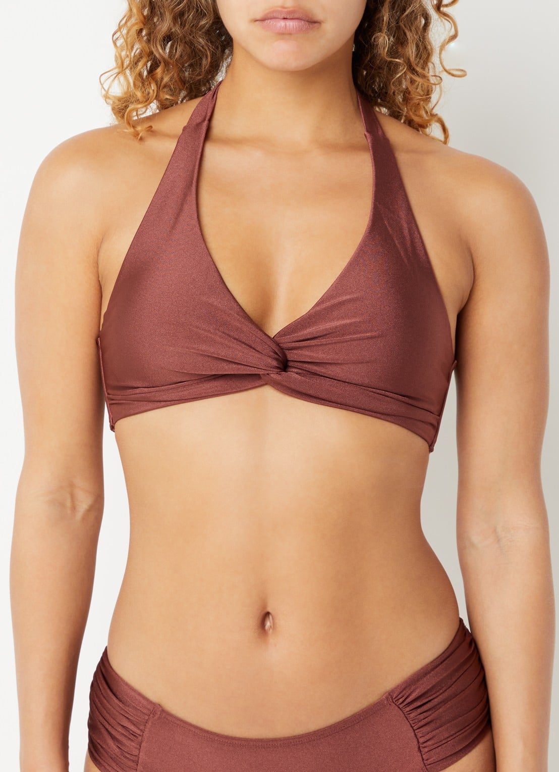 Barts Isla halter bikinitop  - voorkant 2 donkerrood