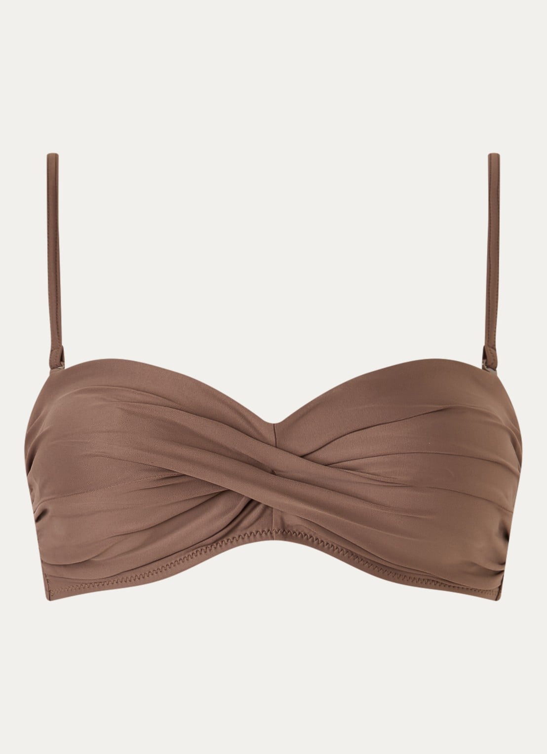 Barts Kelli bandeau bikinitop met uitneembare vulling - voorkant bruin