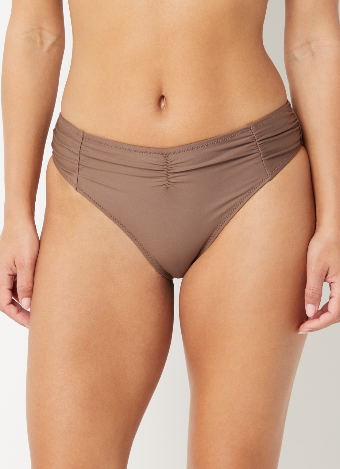 Barts Kelli Cheeky high waisted hipster bikinislip - voorkant 2 lichtbruin
