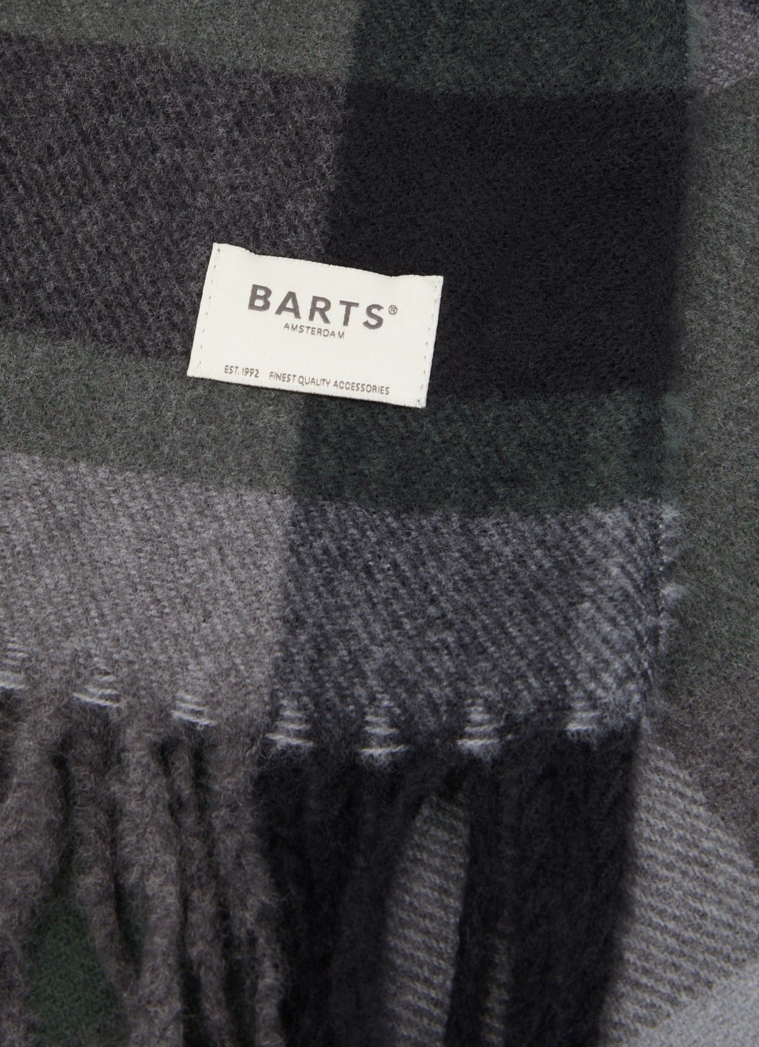 Barts Ketill fijngebreide sjaal met ruitdessin 180 x 30 cm - detail 2 beige