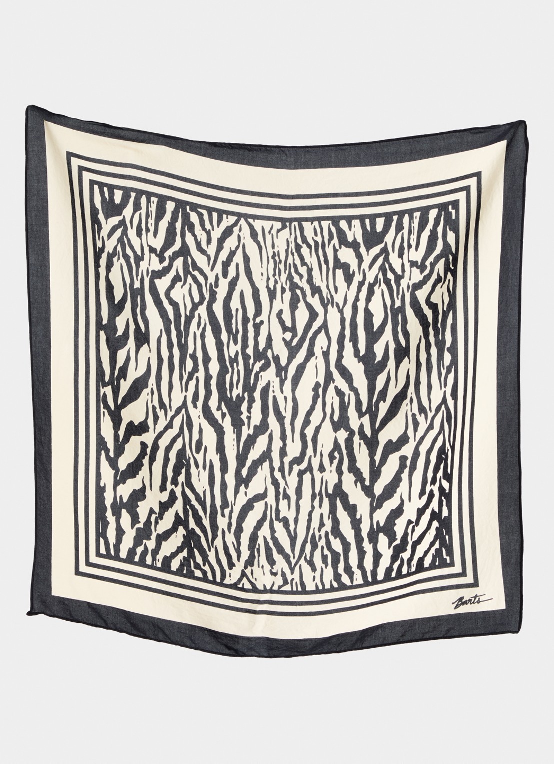 Barts Leylaf sjaal met print 62 x 62 cm - detail 2 zwart