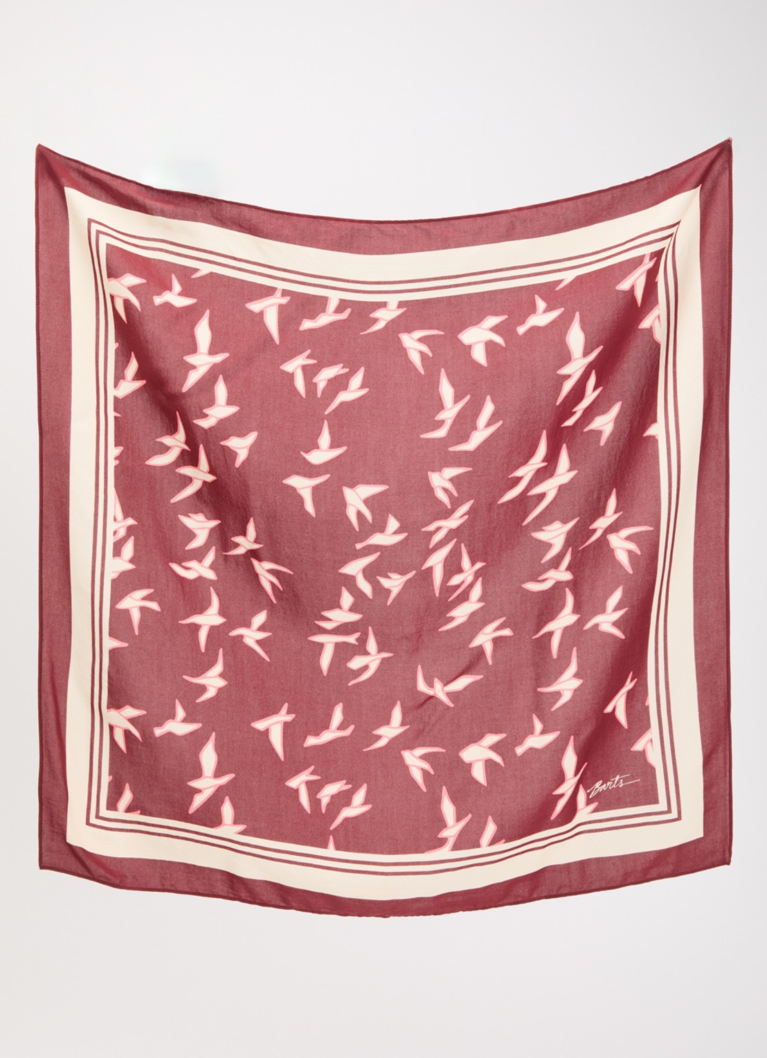 Barts Leylaf sjaal met print 62 x 62 cm - detail 2 steenrood