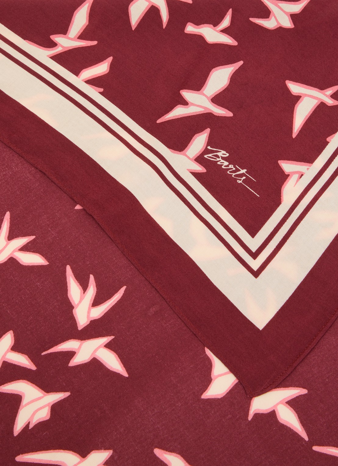 Barts Leylaf sjaal met print 62 x 62 cm - detail 3 steenrood