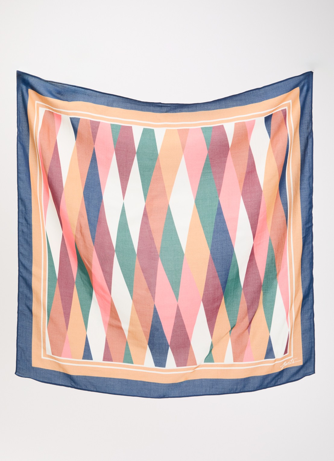 Barts Leylaf sjaal met print 62 x 62 cm - detail camel