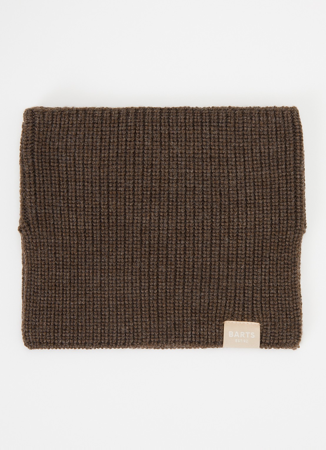 Barts Makalyn Small ribgebreide colsjaal van merino wol - voorkant 2 bruin