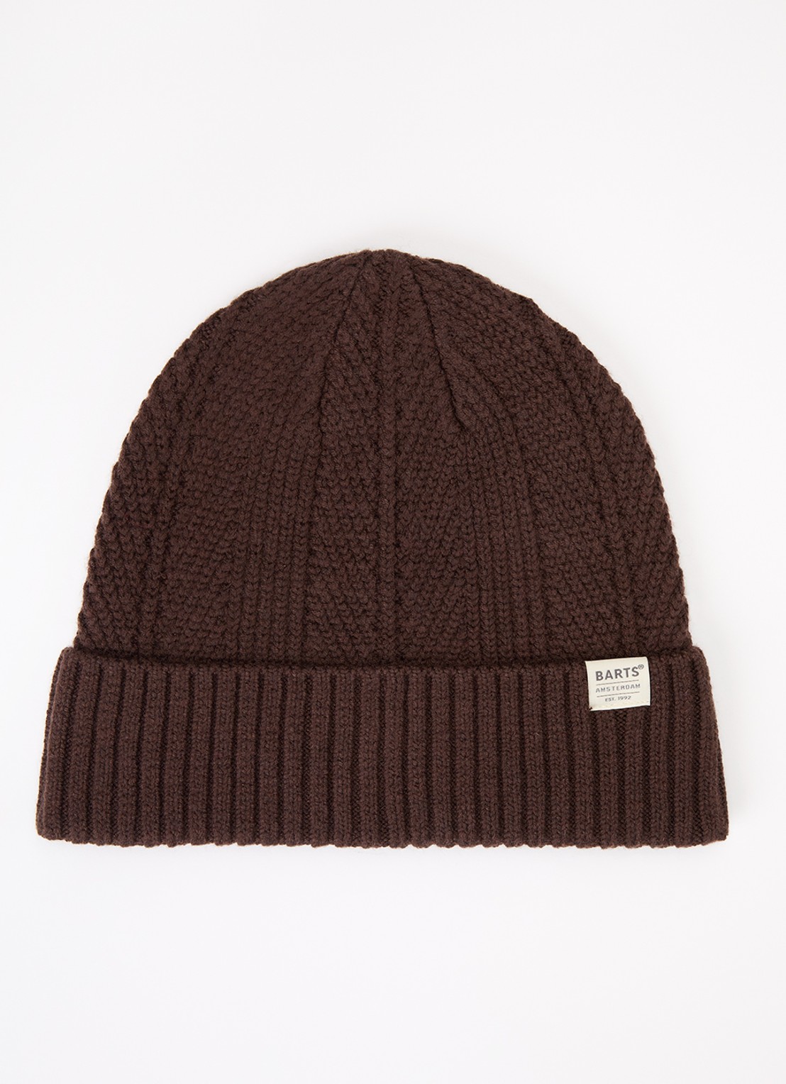 Barts Mearcas fijngebreide mut in merino wolblend  - voorkant bruin