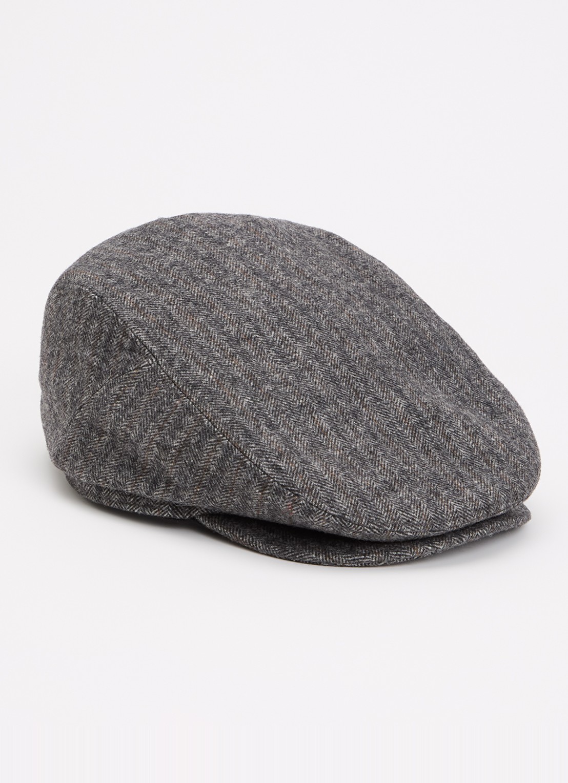 Barts Oslo flat cap in wolblend - voorkant grijs