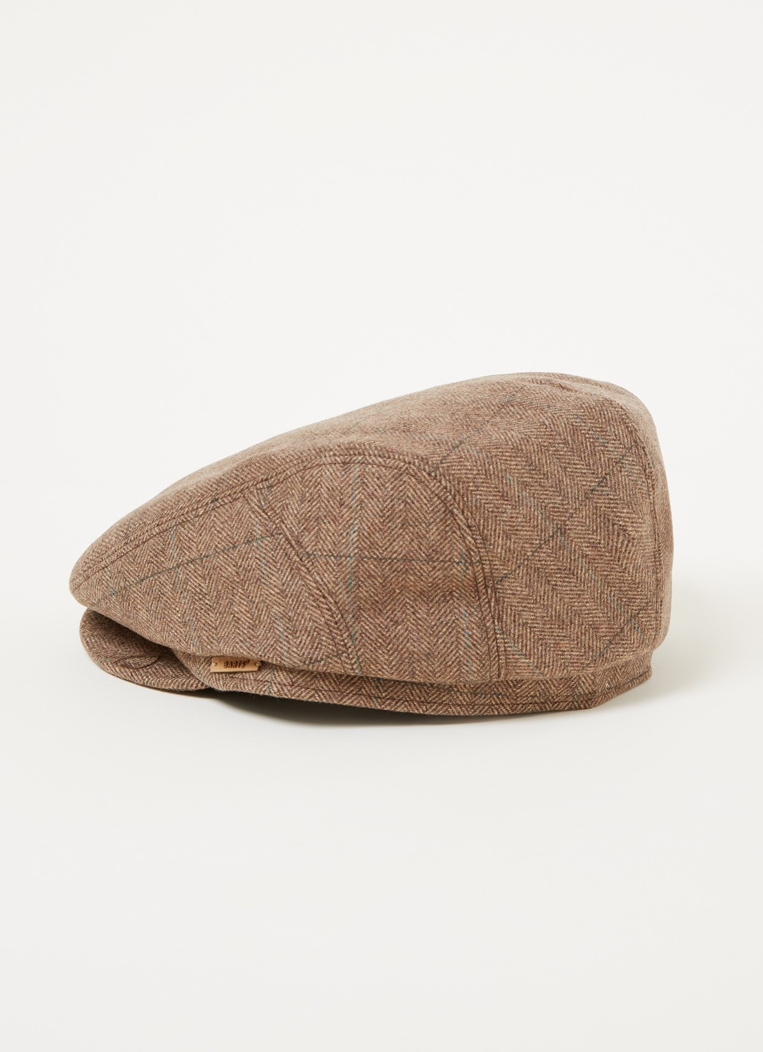 Barts Oslo flat cap in wolblend - detail 2 bruin
