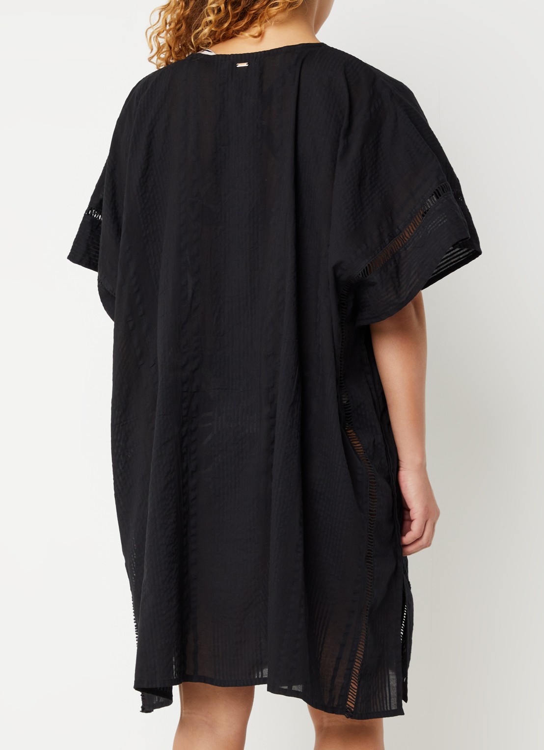 Barts Raimha kaftan met broderie - achterkant zwart