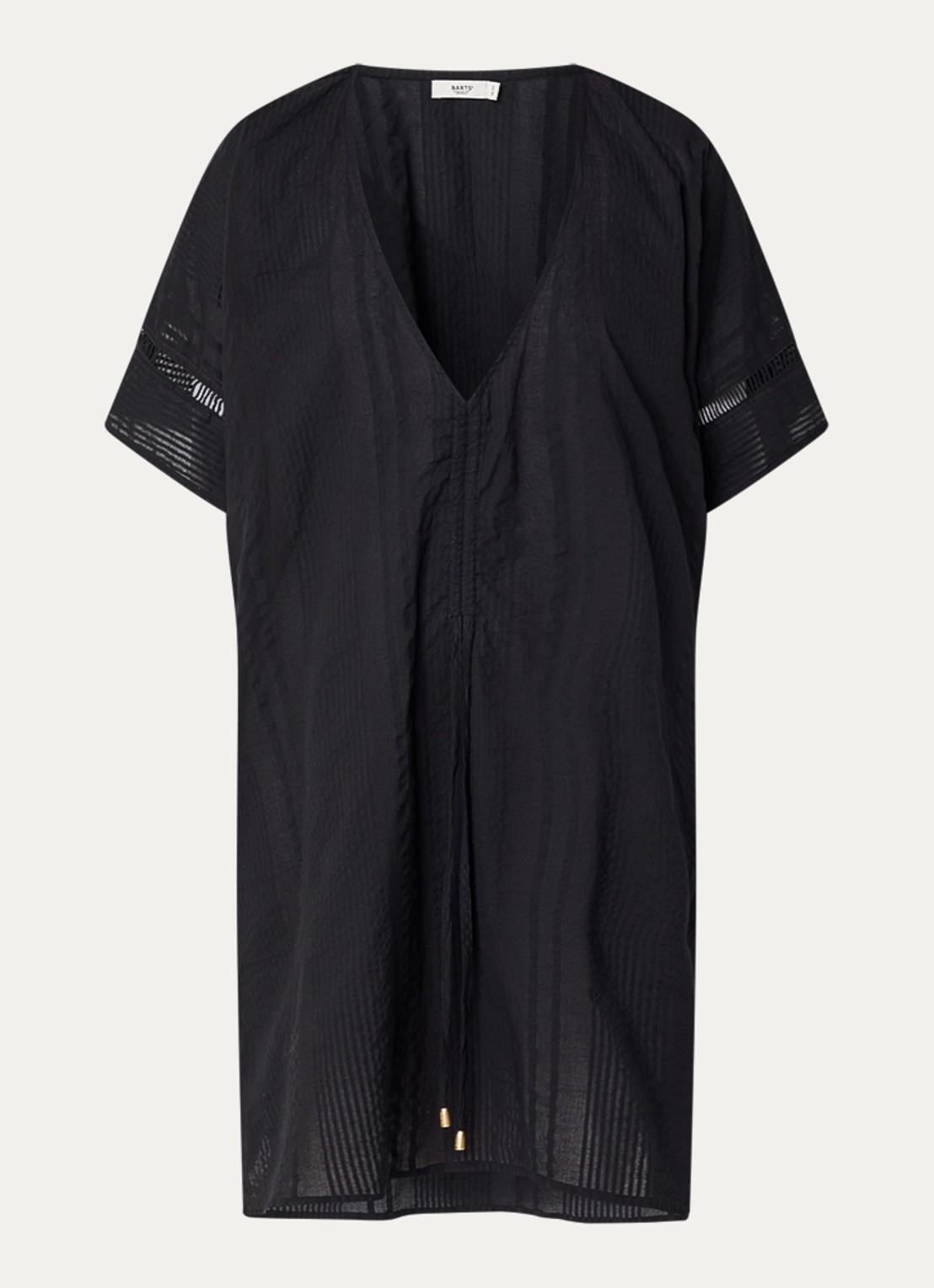 Barts Raimha kaftan met broderie - voorkant 2 zwart