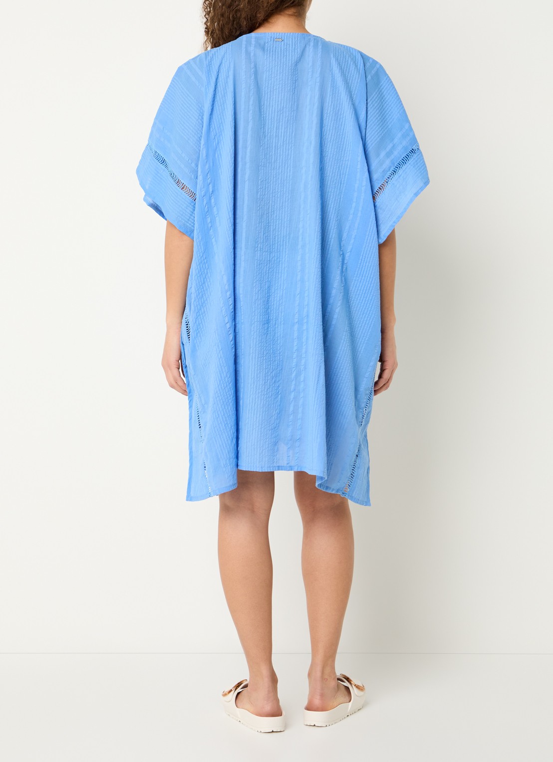 Barts Raimha kaftan met broderie - achterkant blauw