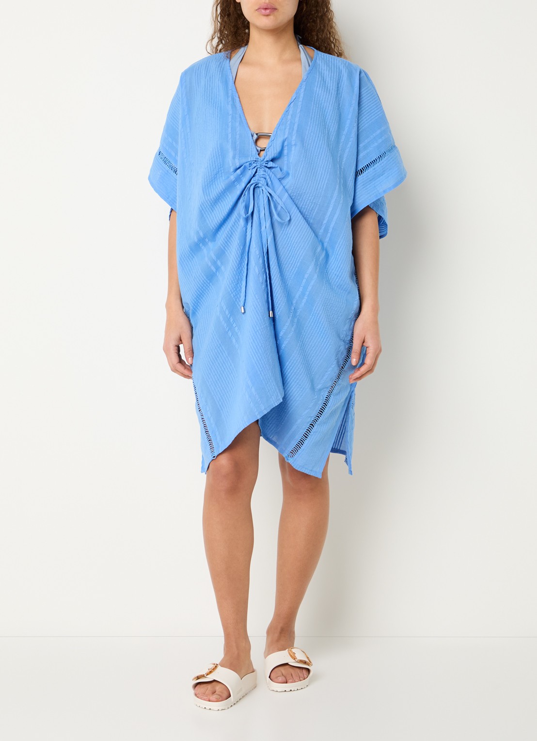 Barts Raimha kaftan met broderie - detail 2 blauw