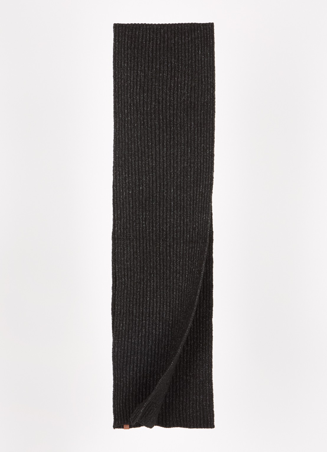 Barts Ribgebreide sjaal in wolblend 180 x 25 cm - detail 2 zwart
