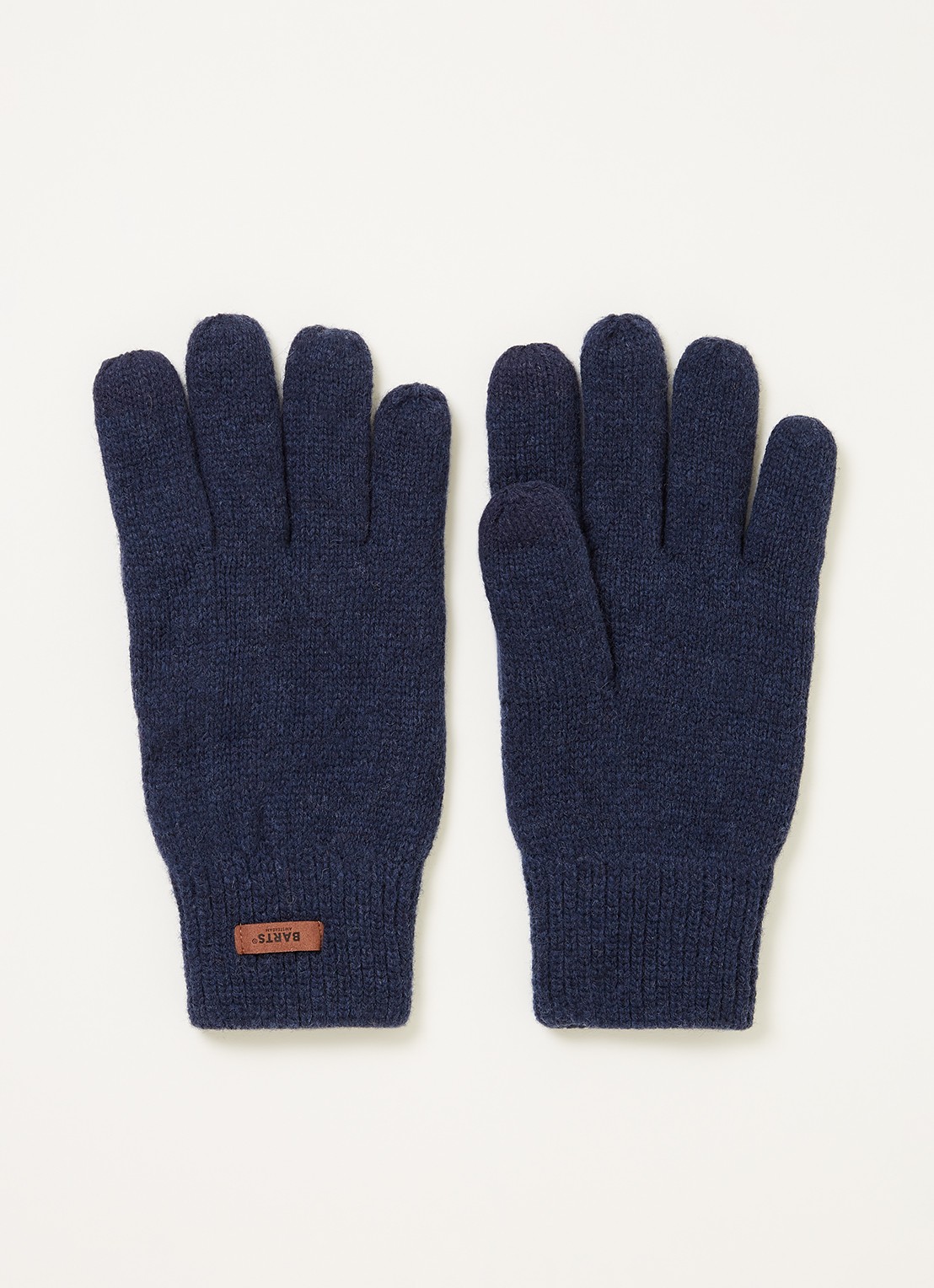 Barts Rilef fijngebreide handschoenen van wol - voorkant blauw