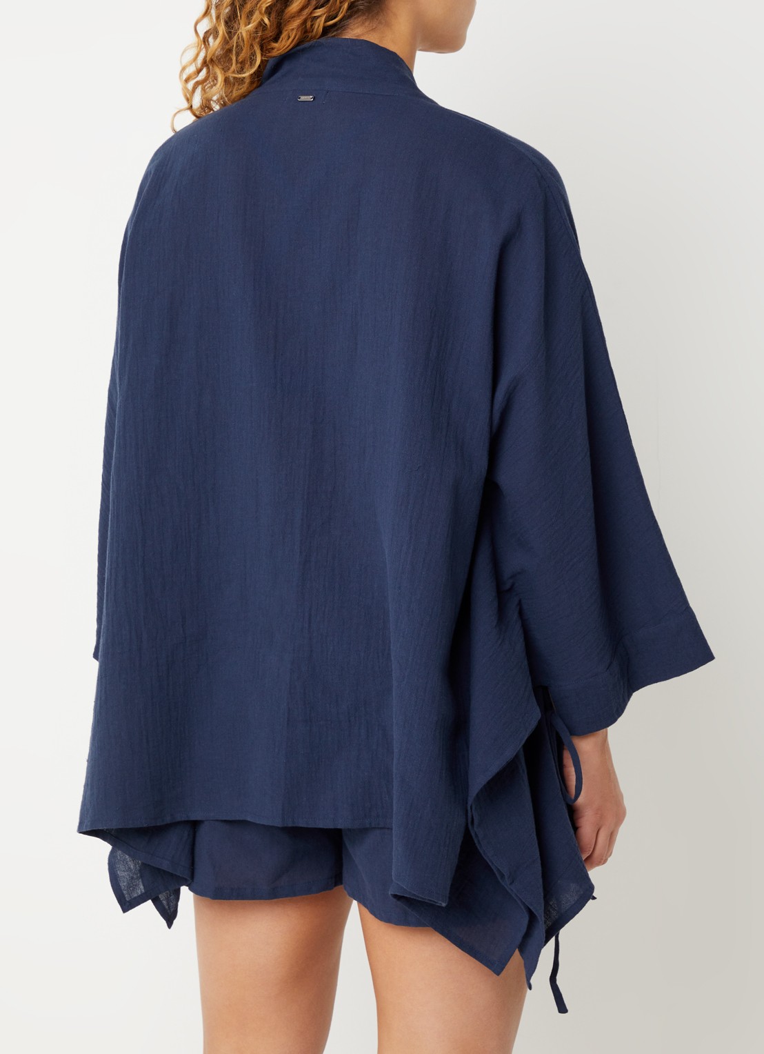 Barts Ritay kaftan met strikceintuur - achterkant donkerblauw