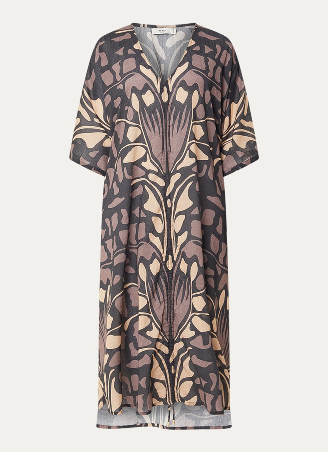 Barts Rochau kaftan met print - voorkant 2 zwart
