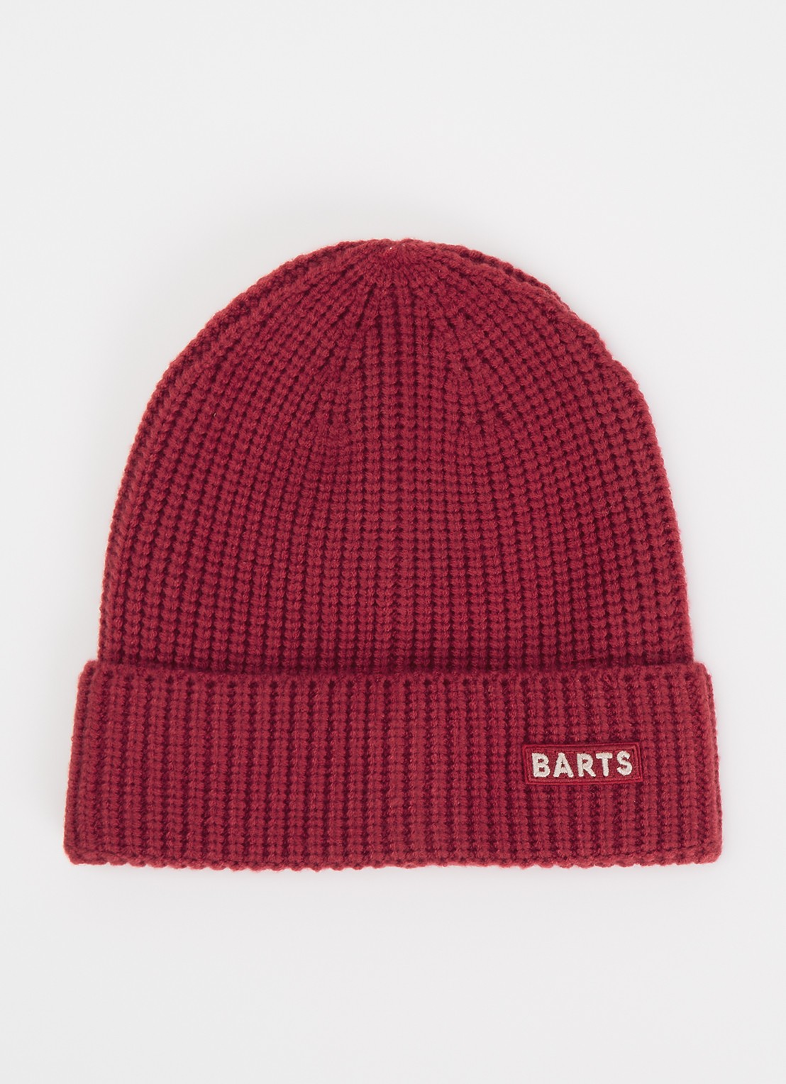 Barts Sengay fijngebreide muts met logo - voorkant rood