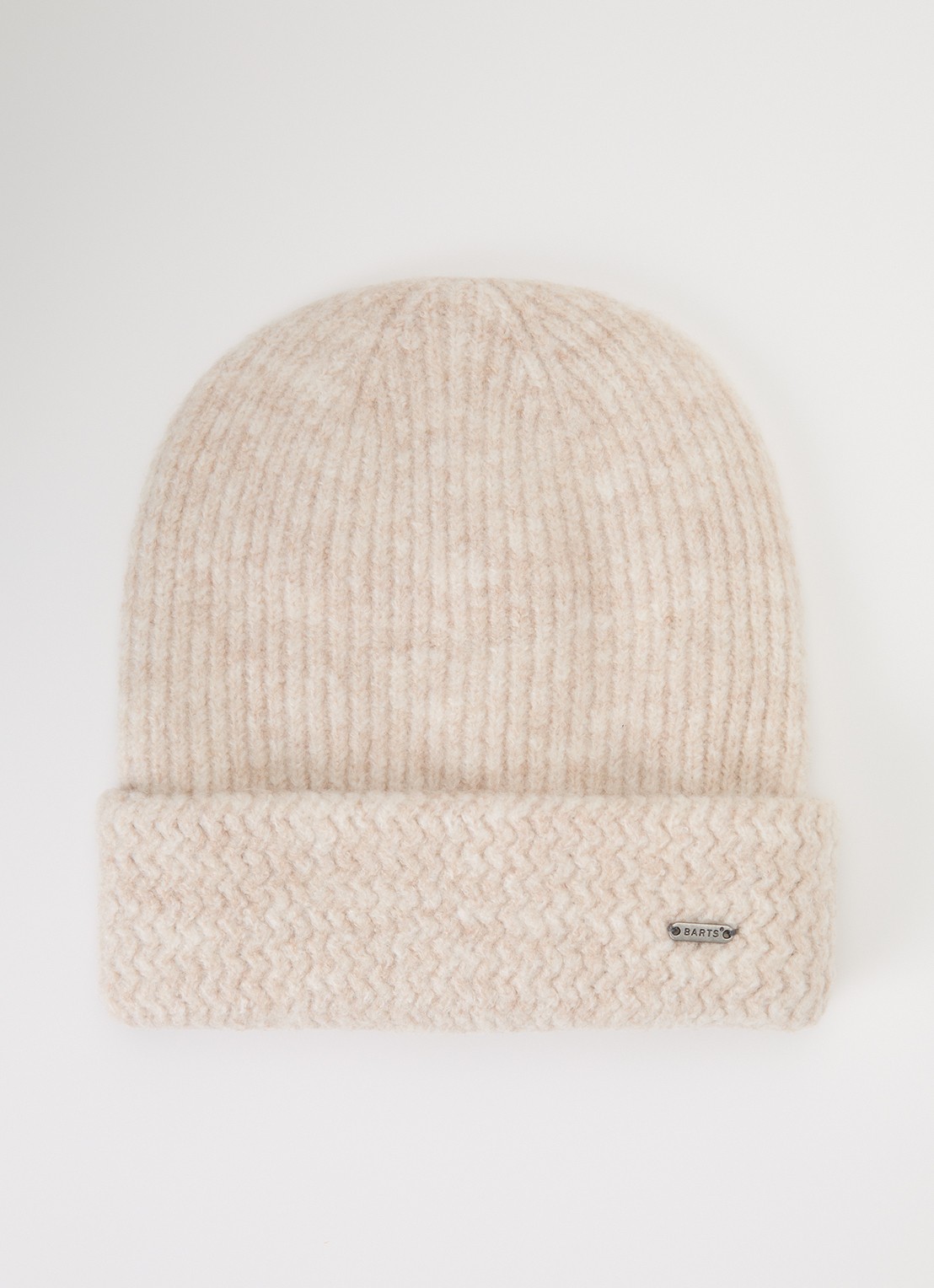 Barts Shea muts met logo - voorkant creme
