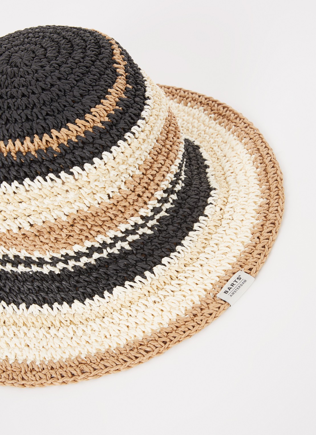 Barts Silaa bucket hoed van raffia - detail 2 zwart