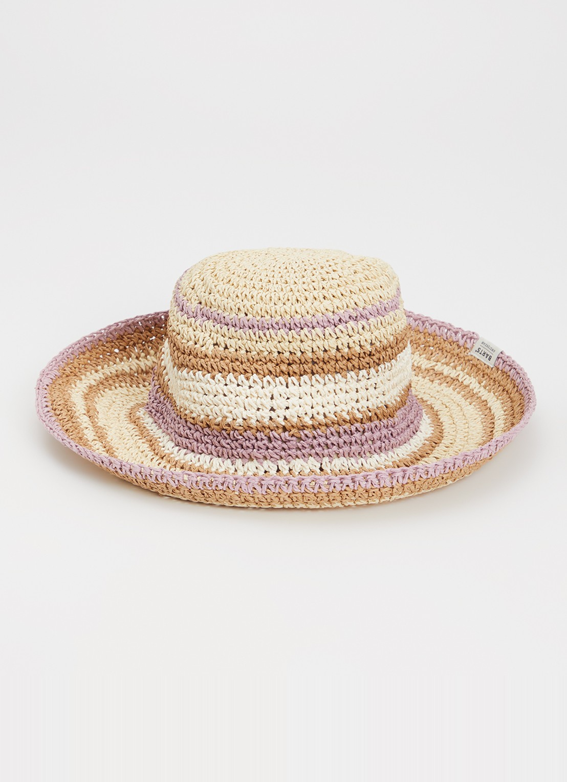 Barts Silaa bucket hoed van raffia - voorkant lila