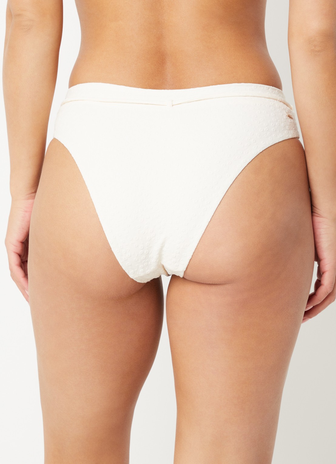 Barts Simoa Cheeky high waisted bikinislip met structuur - achterkant 3 ivoor