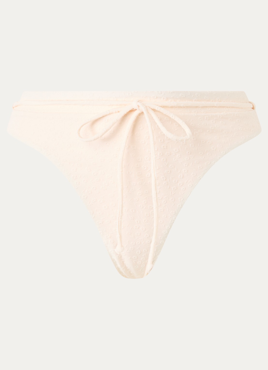 Barts Simoa Cheeky high waisted bikinislip met structuur - voorkant ivoor