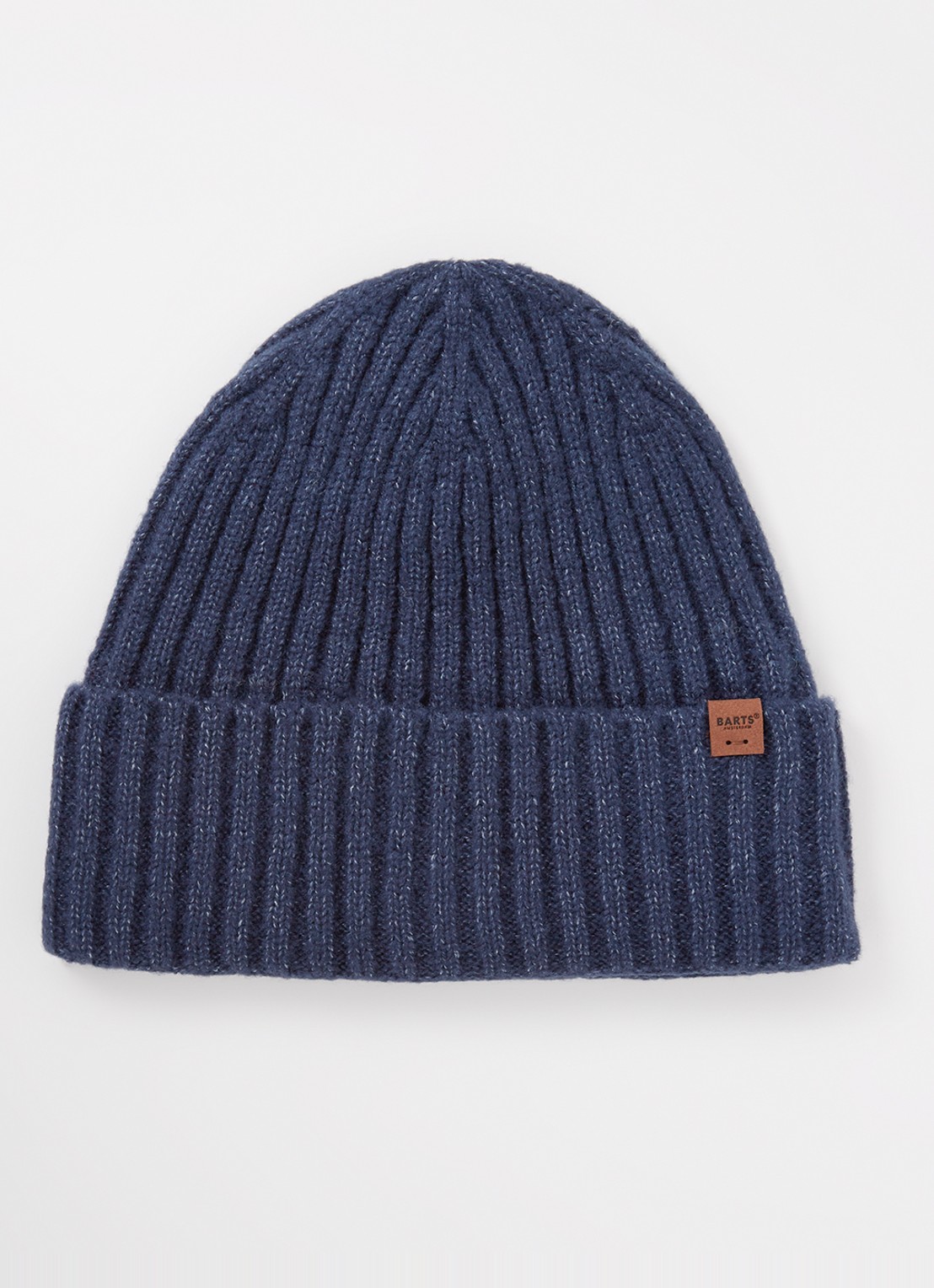 Barts Wyon ribgebreide muts - voorkant donkerblauw