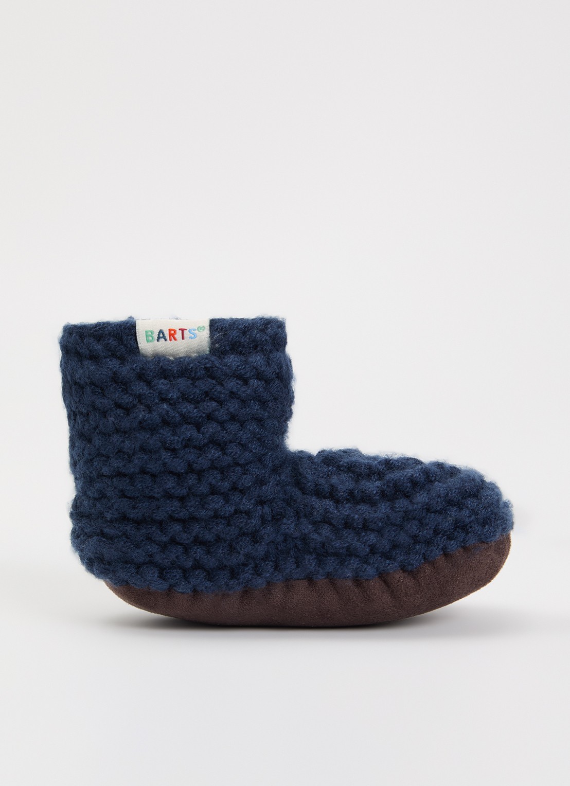 Barts Yumasi grofgebreide babyslofjes  - voorkant 2 donkerblauw