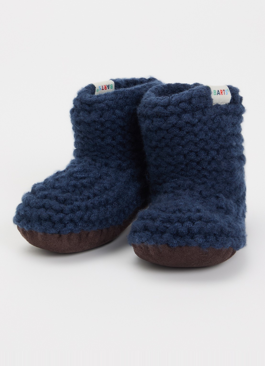 Barts Yumasi grofgebreide babyslofjes  - voorkant 3 donkerblauw