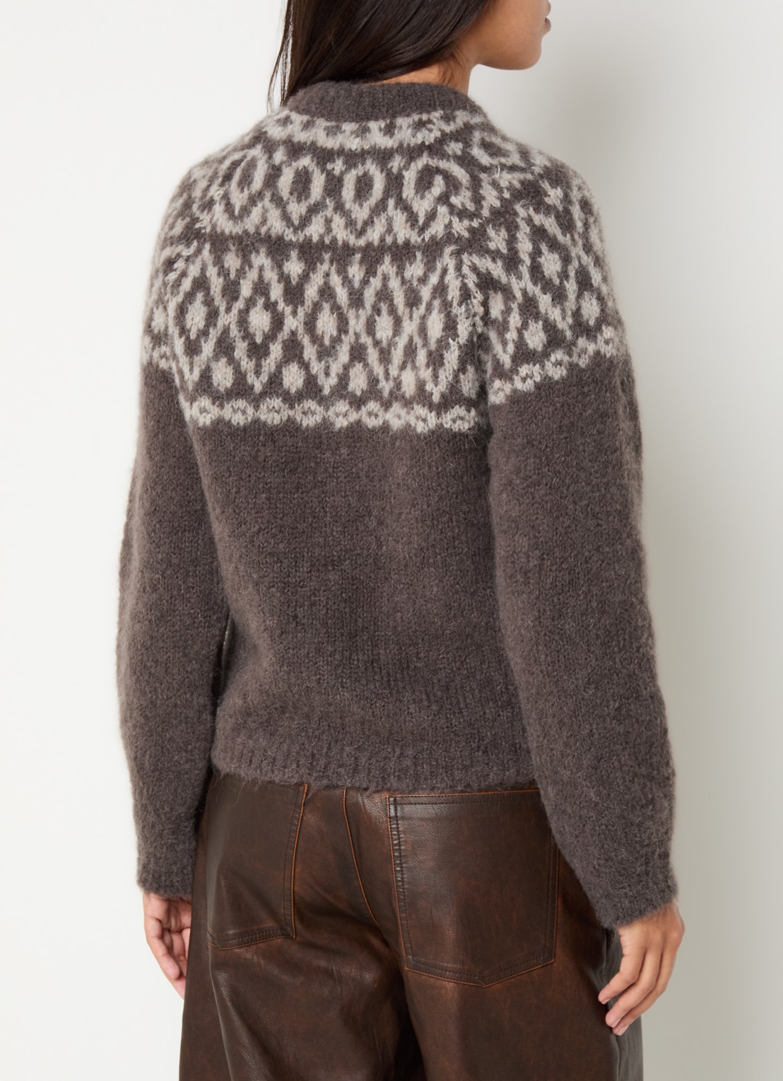 Baum und Pferdgarten Colin grofgebreid vest in alpaca wolblend - achterkant lichtbruin