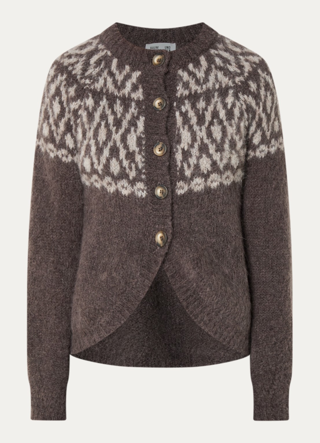 Baum und Pferdgarten Colin grofgebreid vest in alpaca wolblend - voorkant 2 lichtbruin