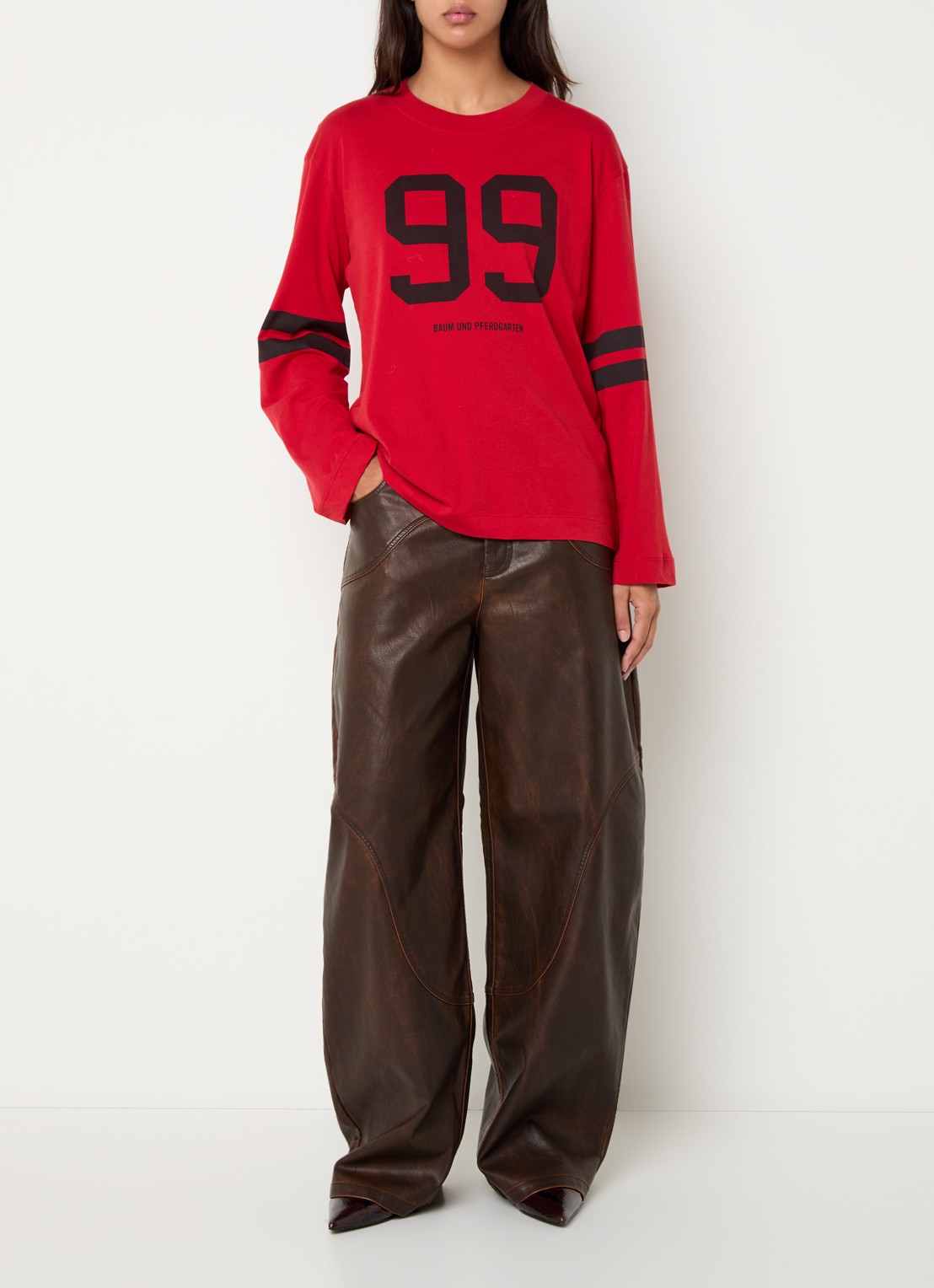 Baum und Pferdgarten Cori longsleeve met print - voorkant 2 rood