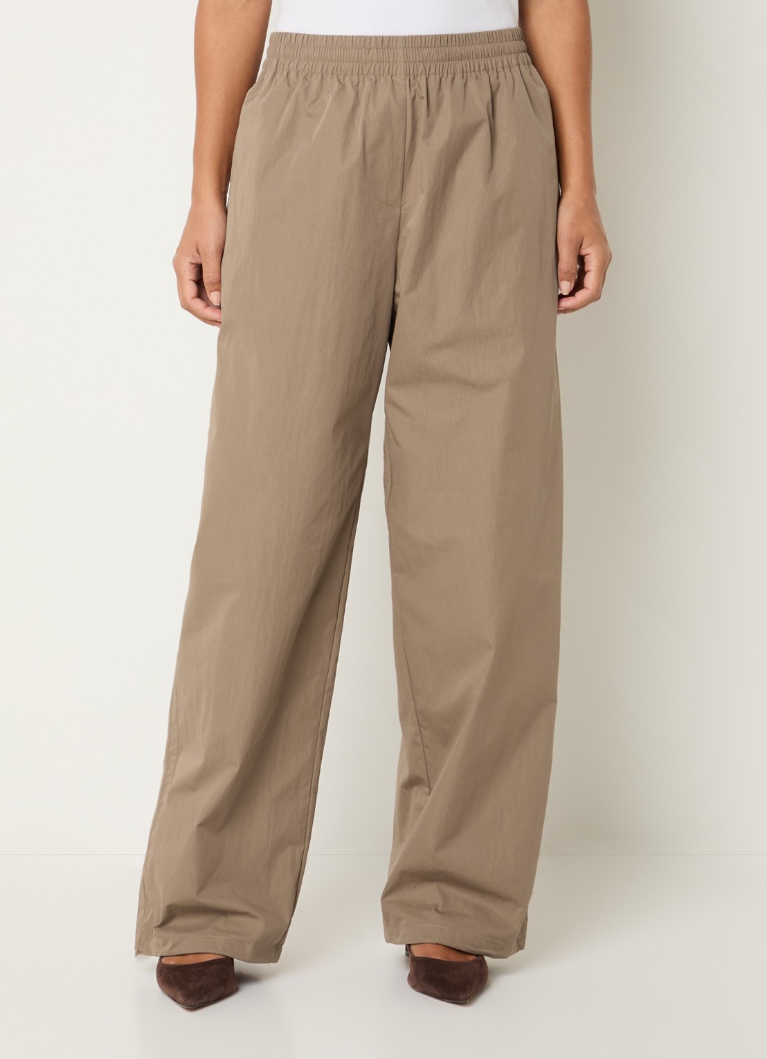 Baum und Pferdgarten High waist wide fit broek met steekzakken - detail 3 camel
