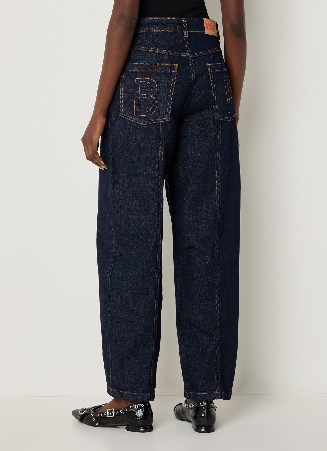 Baum und Pferdgarten High waist wide leg jeans met steekzakken - achterkant 4 donkerblauw