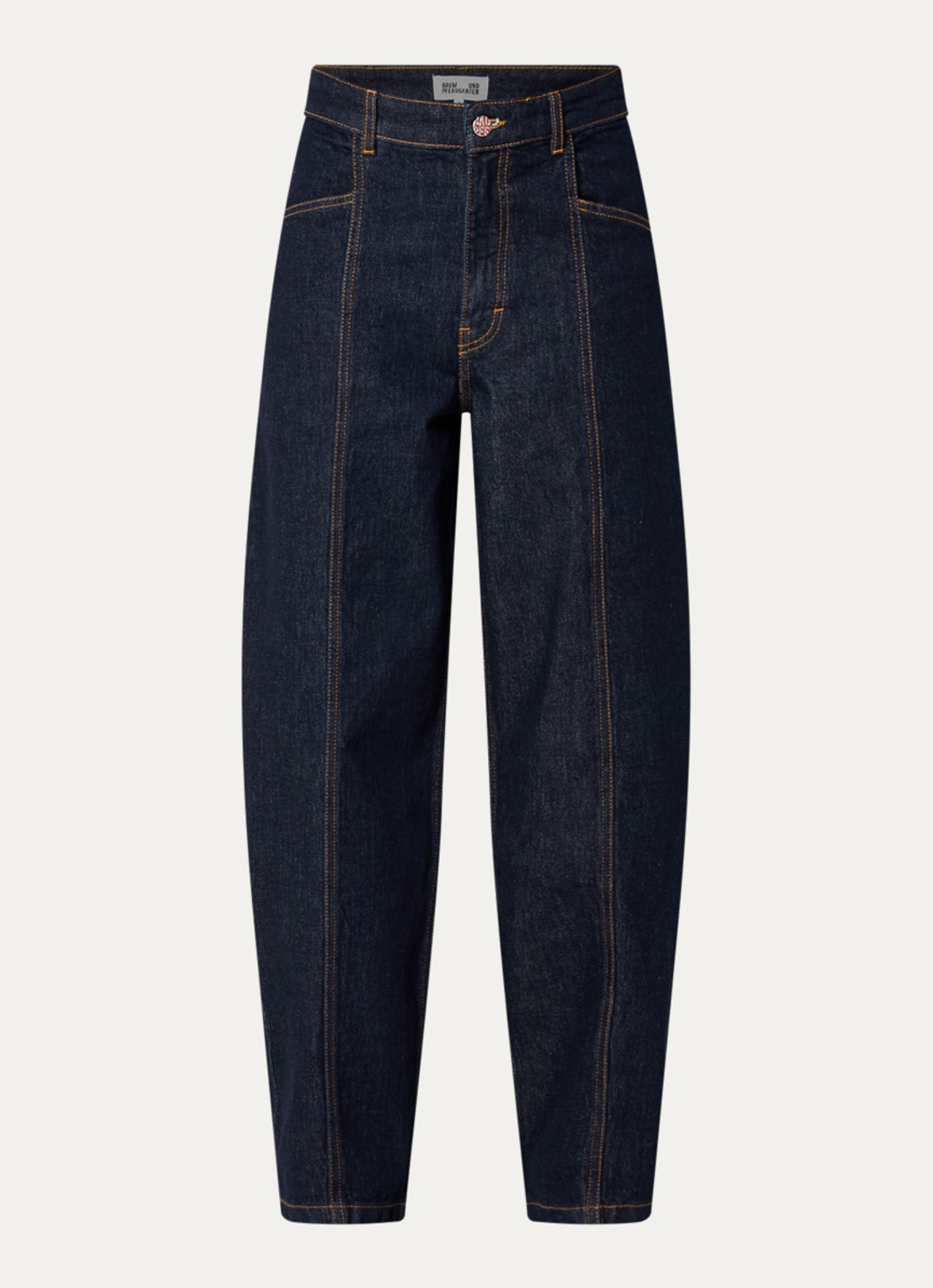 Baum und Pferdgarten High waist wide leg jeans met steekzakken - voorkant 2 donkerblauw