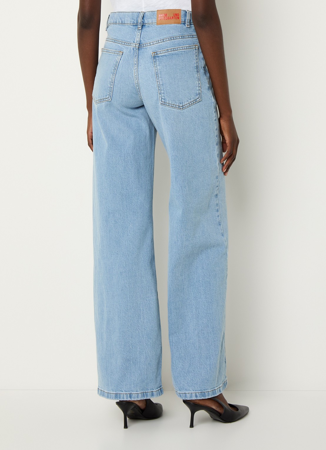 Baum und Pferdgarten High waist wide leg jeans met steekzakken - achterkant 8 lichtblauw
