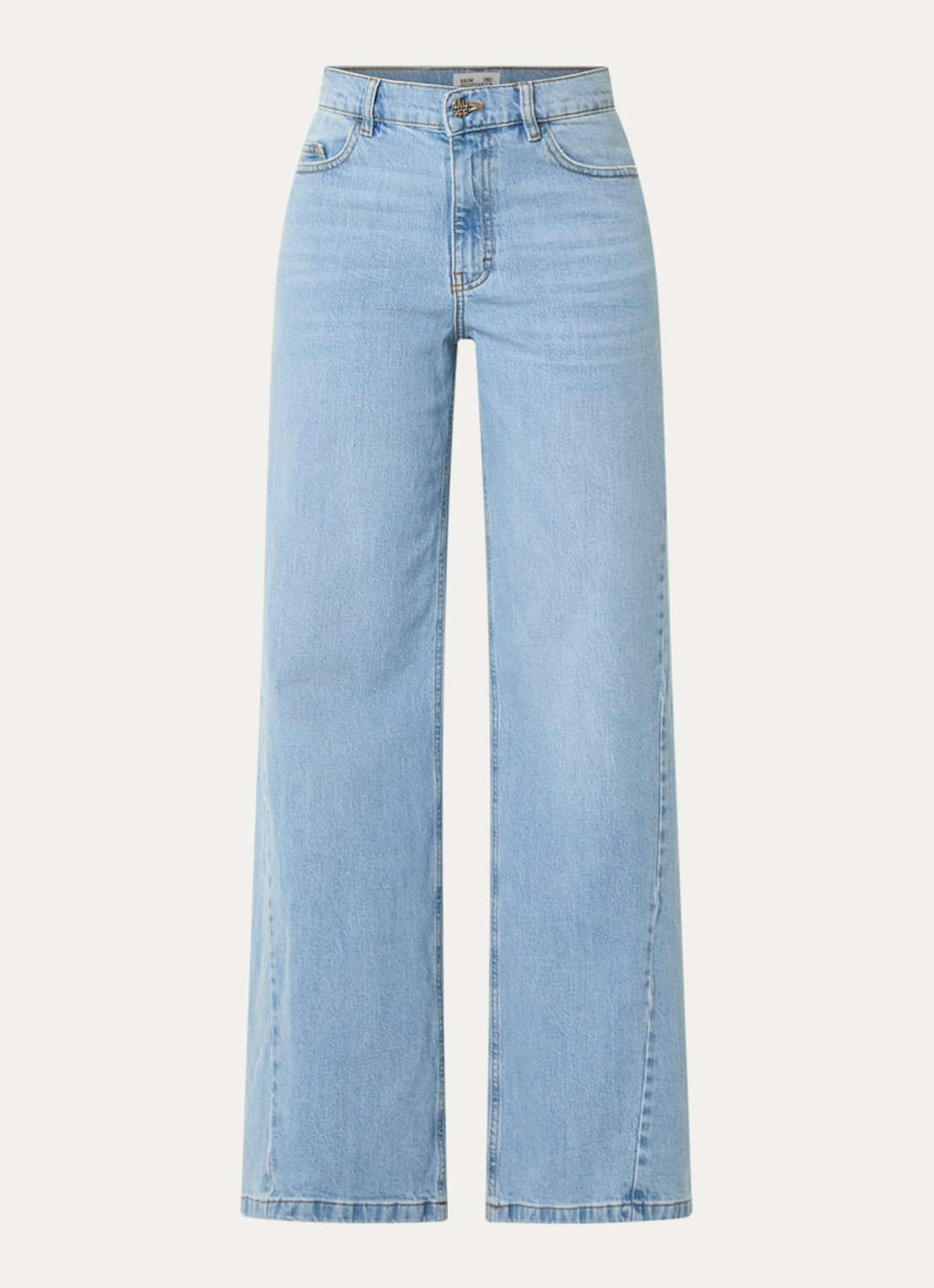 Baum und Pferdgarten High waist wide leg jeans met steekzakken - voorkant 5 lichtblauw